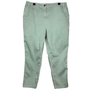 Boden Women's Light Green Cotton Blend Cropped Pants Size 14R